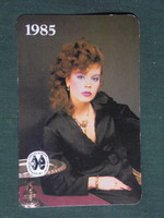Kártyanaptár,Óra Ékszer vállalat, erotikus női modell, 1985