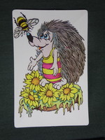 Card calendar, traffic gift shops, graphic artist, fairy tale character, hedgehog, 1988