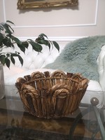 Exotic table basket, seaweed storage, offering 12 x 22 x 29 cm