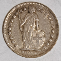 1944. Svájc 0,835 ezüst 1/2 Frank  (F/2)
