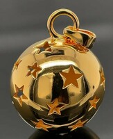 Cuki 14 karátos aranyozott ezüst  gömb medál, 925-új