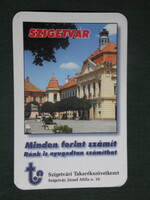 Card calendar, Szigetvár savings association, main square, lion statue 1998