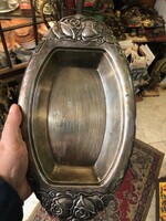 Art deco alpakka asztalközép, kináló, 32 x 20 cm-es nagyságú.6155