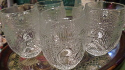 5 retro, glass, kindergarten children's mugs, with a dwarf pattern, in one set.