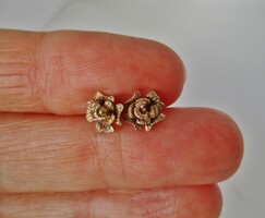 Szép régi 9kt-ős kézműves rózsa arany fülbevaló