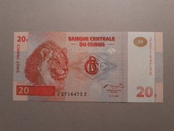 Kongói Demokratikus Köztársaság-20 Francs 1997 UNC