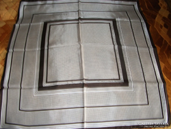Japanese silk brown and white scarf, unused size: 65 x 65 cm