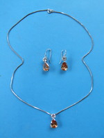 Silver necklace and earring set (220925)