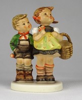 1P014 antique hummel porcelain boy and girl pair 10.5 Cm
