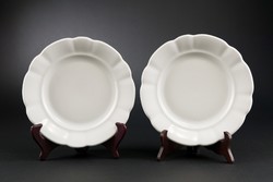 Zsolnay porcelán lapos tányér, 2 darab, jelzett, régi.