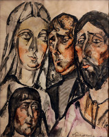 Csaba Vilmos Perlrott (1880-1955) expressive faces 1922. 50X40cm