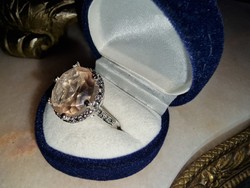925 silver ring with huge morganite