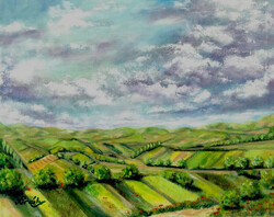 Spring on the horizon - oil painting - 40 x 50 cm