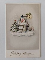 Old postcard Christmas postcard snowman