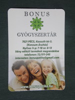 Card calendar, bonus pharmacy pharmacy, Pécs, family model, 2012