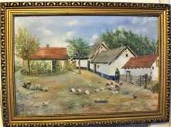 Szentes farm yard, 47x70 oil canvas