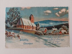 Régi képeslap 1931 karácsonyi levelezőlap havas táj