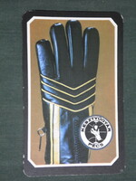 Card calendar, Pécs glove factory, motorcycle gloves, 1982