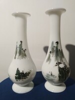 Antik tejüveg vázák kínai díszítéssel