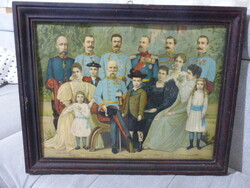 József Ferenc and his family - antique picture