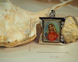 Ezüst színű (goldfilled) Szűz Mária medál