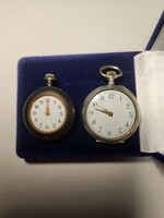2 jewelry pocket watches, silver and steel