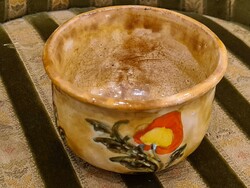 Wonderful old, mature earthenware mug, beautiful handwork
