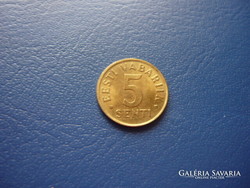 Estonia 5 cents 1991 lion