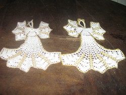 Beautiful Christmas tree decoration antique hand crocheted angel