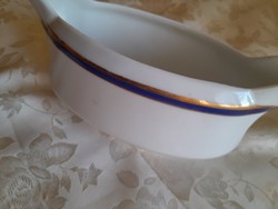 Blue gold-laced Czech antique saucer is beautiful