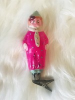 Retro glass Christmas tree decoration, child with a scarf around his neck
