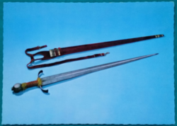 Coronation sword and scabbard, postal clean postcard, 1978