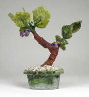 1P145 Bonsai tree built from polished stones 17 cm