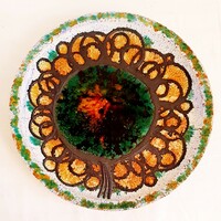 Katalin M.Kiss, an industrial artist, earthenware wall ceramic bowl 35 cm