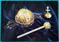 Hungarian crown, scepter, national apple, postage-paid postcard, 1978
