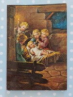 Régi karácsonyi képeslap1990 betlehemi jelenet levelezőlap
