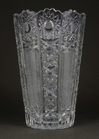 1P184 old polished glass vase flower vase 17 cm