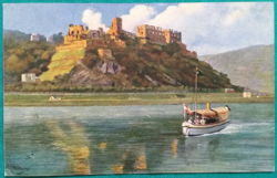 Antique Landscape Postcard, Rheinfels Castle, Germany, Art, Run
