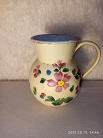 Huge enamel jug with Zsolnay porcelain pouring pattern