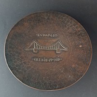 Budapest - Elizabeth Bridge, retro copper bowl, 14.8 cm