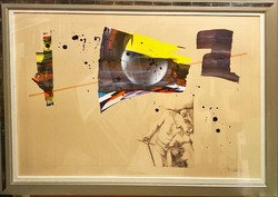 József Pecenke - Joe Pecenke - abstract composition - mixed media - 1986
