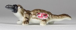 1P071 Japán kacsacsőrű emlős kisméretű porcelán figura 7 cm