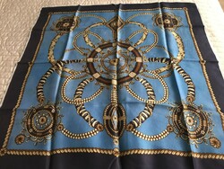 Silk scarf with sailor pattern, 65 x 65 cm