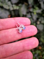 Genuine opal stone silver earrings