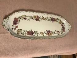 Zsolnay tálca pillangós süteményes kínáló tál porcelán