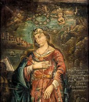 Antique painting Saint Rosalie of Palermo