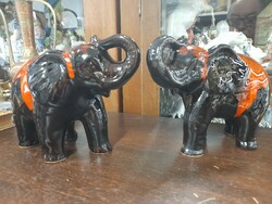 Retro hamilton ontario glazed ceramic lucky elephant statue. 21 Cm.