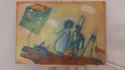(k) Csorján Melitta festmény 70x100 cm