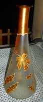 Art nouveau glass bottle with antique hand-painted gold pattern
