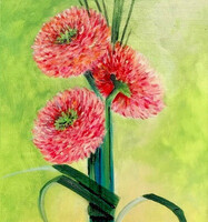 Flower from friends - oil painting - 58 x 25 cm